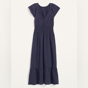 NWT Old Navy Waist Defined Flutter Sleeve Smocked Gauze Midi Dress Size XXL